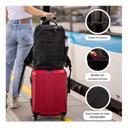 🎒 Mochila de Viaje con Carga USB y Compartimento para Laptop – ¡Explora sin límites! 🌍